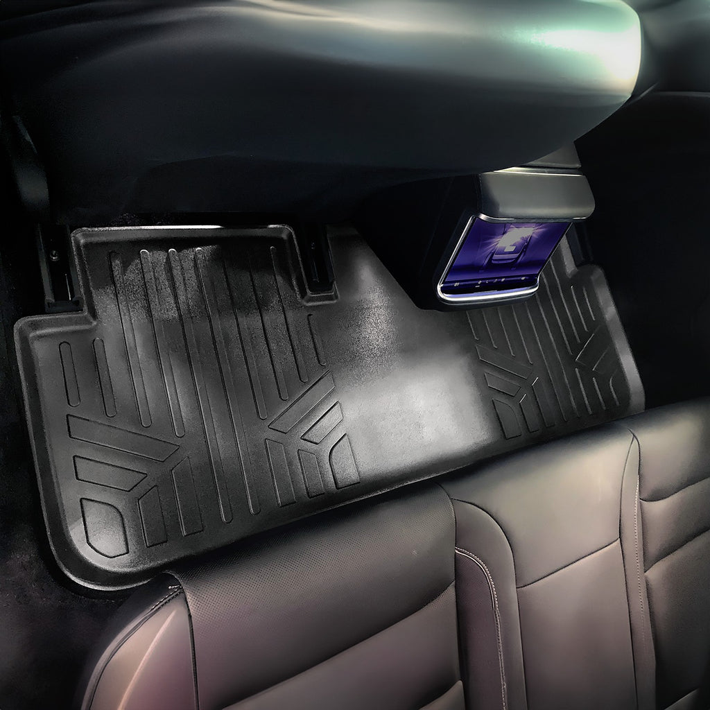 SMARTLINER All Weather Protection Custom Fit Black 2nd Row Floor Mat Liner Set Compatible With 2020-2023 Tesla Model S (SB0729)