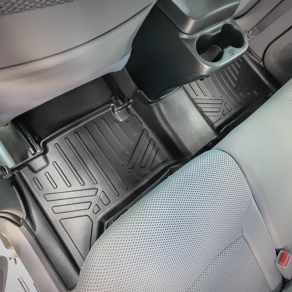 SMARTLINER Custom Fit Floor Mats 2 Row Liner Set Black Compatible With 2005-2011 Toyota Tacoma Double Cab (SA0033/B0033)