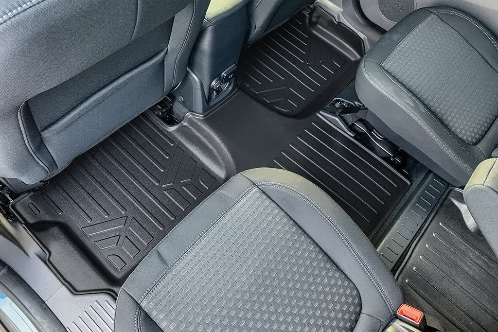 SMARTLINER Floor Mats 2 Row Liner Set 2014-2021 Transit Connect 2nd Row Bucket Seats W/ Carpet Flooring (SA0363/B0478)
