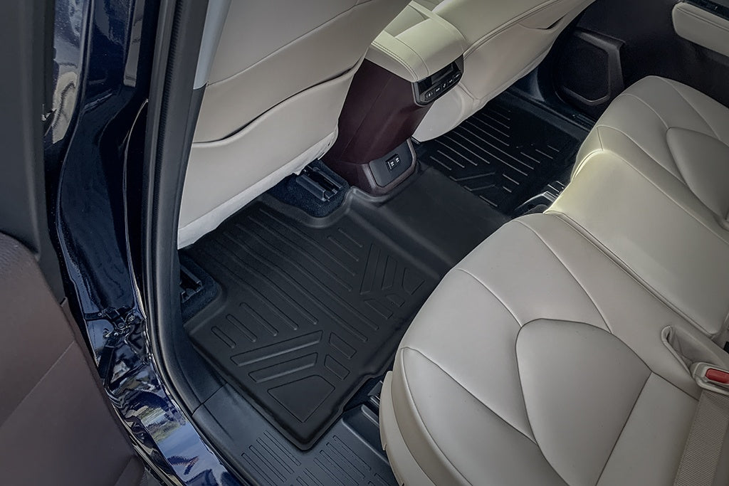 SMARTLINER Floor Mats 2nd Row Liner Black Compatible With 2020-2022 Highlander Fits with 2nd Row Bench or Bucket Seats with Center Console (SB0500)
