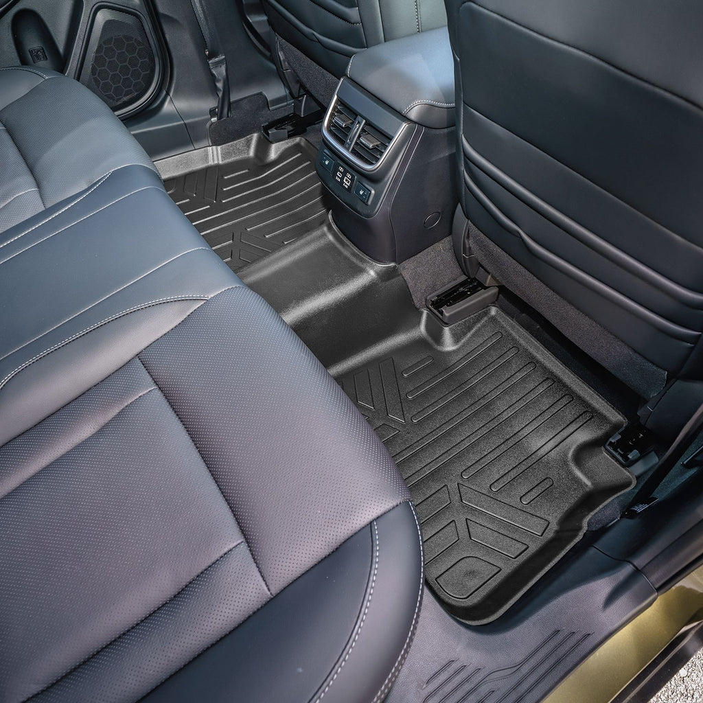 SMARTLINER All Weather Custom Fit Floor Mats 2nd Row Liner Black Compatible With 2020-2021 Subaru Outback/ Legacy (SB0490)
