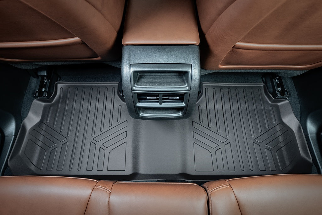 SMARTLINER Custom Fit All Weather Protection Black 2 Row Floor Liners & Cargo Liner behind the 2nd Row Seats Compatible With 2017-2025 Cadillac XT5 (SA0243/B0243/D0243)