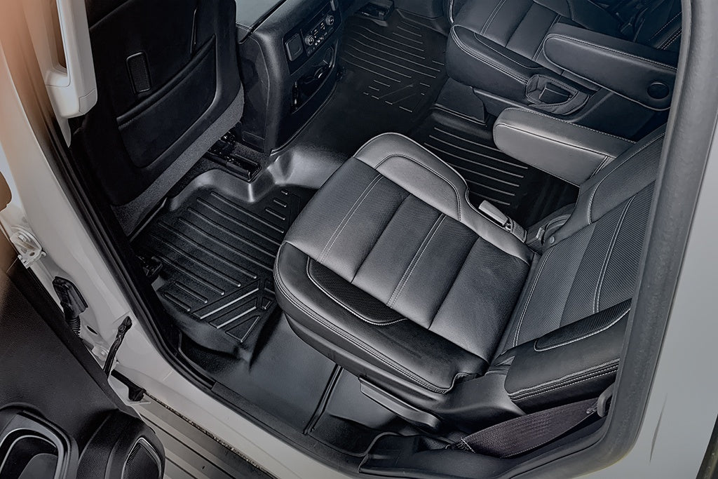 SMARTLINER 2nd Row Black Floor Mat Set Compatible With 09-17 Chevy Traverse/08-17 Buick Enclave/07-10 Saturn Outlook/07-16 GMC Acadia/ 2017 GMC Acadia Lmtd (SB0444)