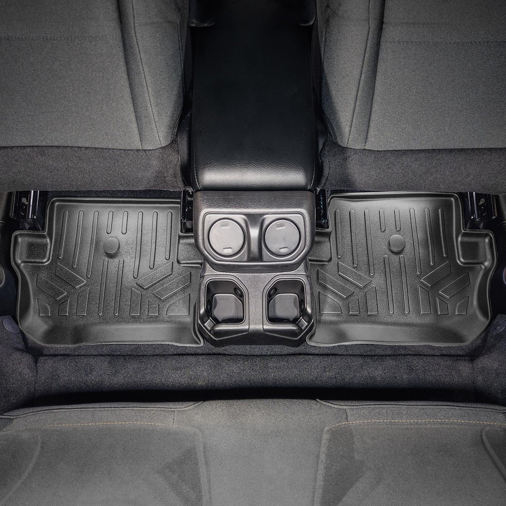 SMARTLINER Custom Fit Floor Mats 2nd Row Liner Black Compatible With 2018-2020 Jeep Wrangler 2-Door (SB0384)