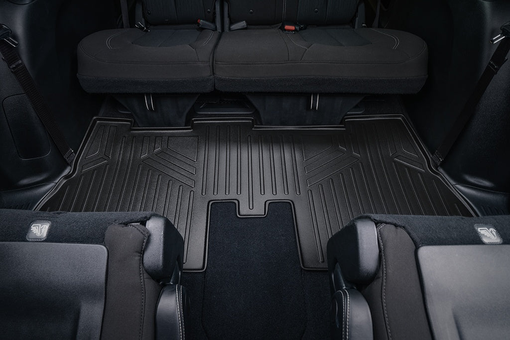SMARTLINER Custom Fit Floor Mats 3rd Row Liner Black Compatible With 2017-2024 Chrysler Pacifica with 2nd Row Center Console (SC0232)