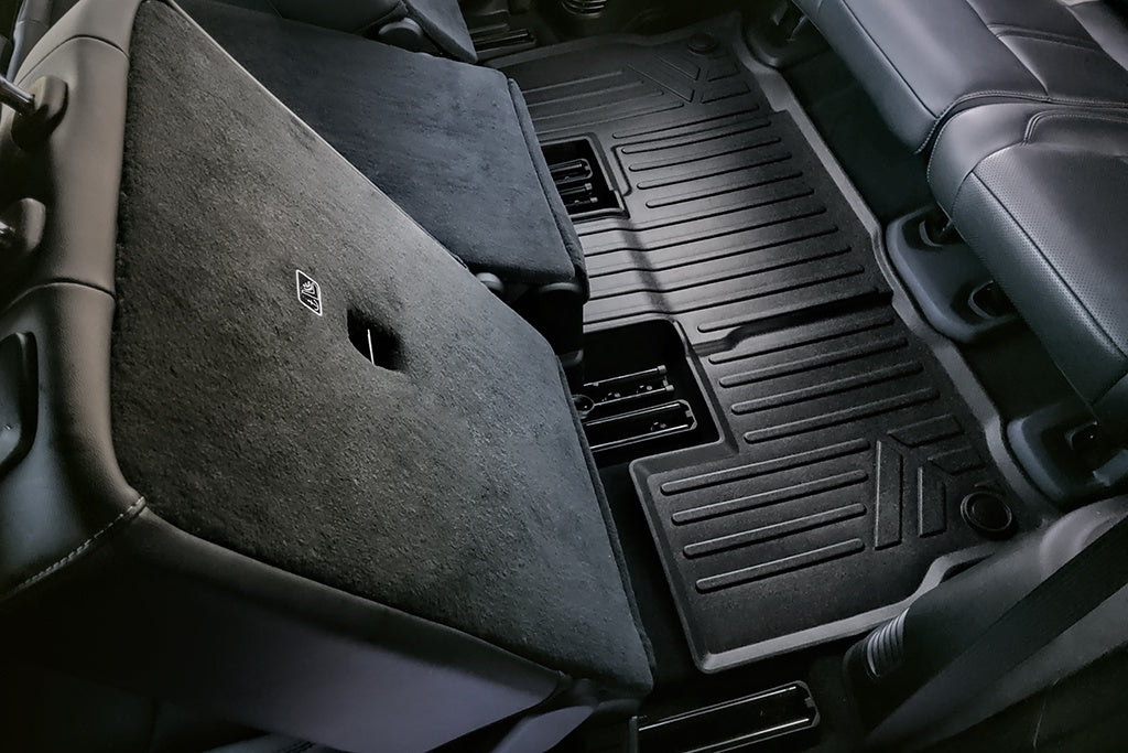 SMARTLINER Custom Fit Black 3 Row & Cargo Liner Behind the 3rd Row Floor Mat Liner Set Compatible With 2023-2024 Jeep Grand Wagoneer L (SA0573/B0577/C0577/E0708)