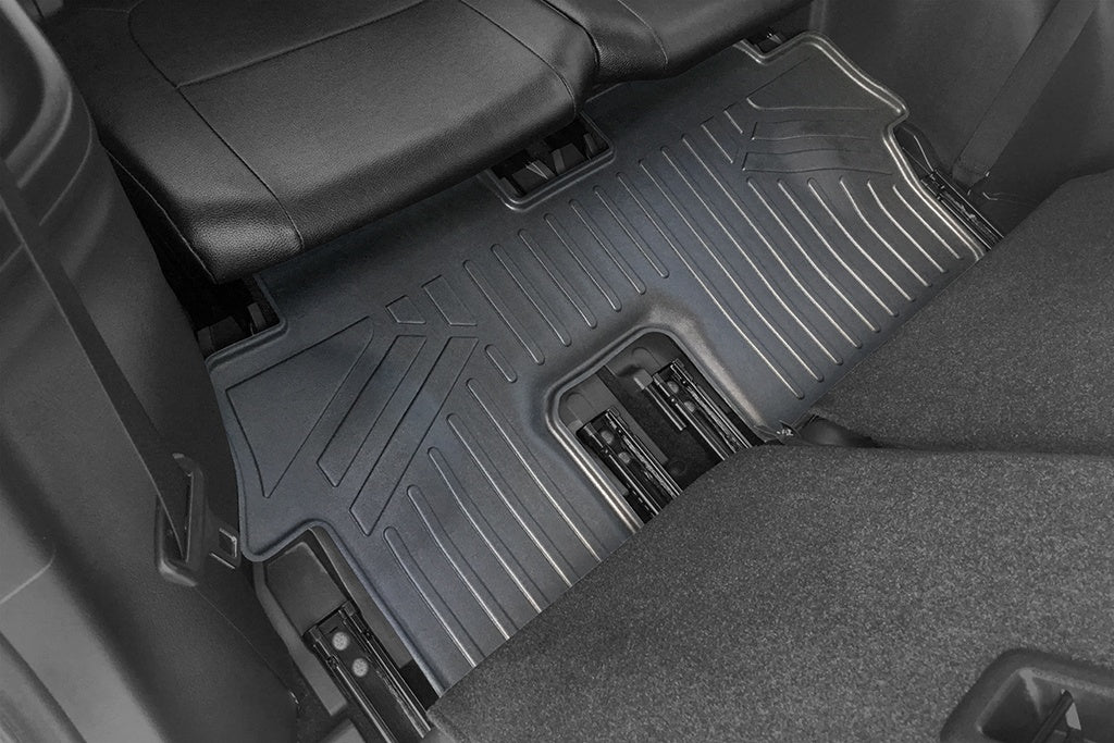 SMARTLINER Custom Fit Floor Mats 3 Row Liner Set Black Compatible With 2011-2021 Mitsubishi Outlander (SA0355/B0355/C0355)