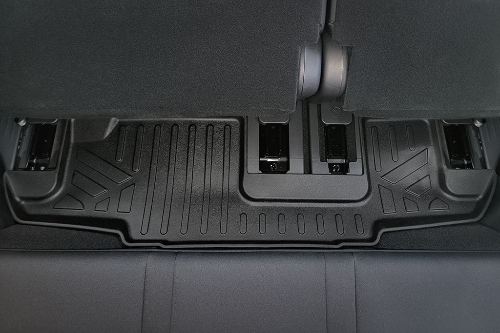 SMARTLINER Custom Fit Floor Mats 3 Rows and Cargo Liner Behind 3rd Row Set Black Compatible With 2022-2023 Nissan Pathfinder (SA0567/B0567/C0579/E0567)