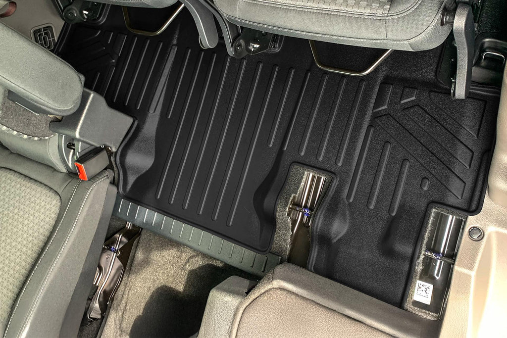 SMARTLINER Custom Fit Floor Mats 3rd Row Liner Black Compatible With 2014-2021 Transit Connect 2nd Row Bucket Seats W/Carpet Flooring (SC0478)