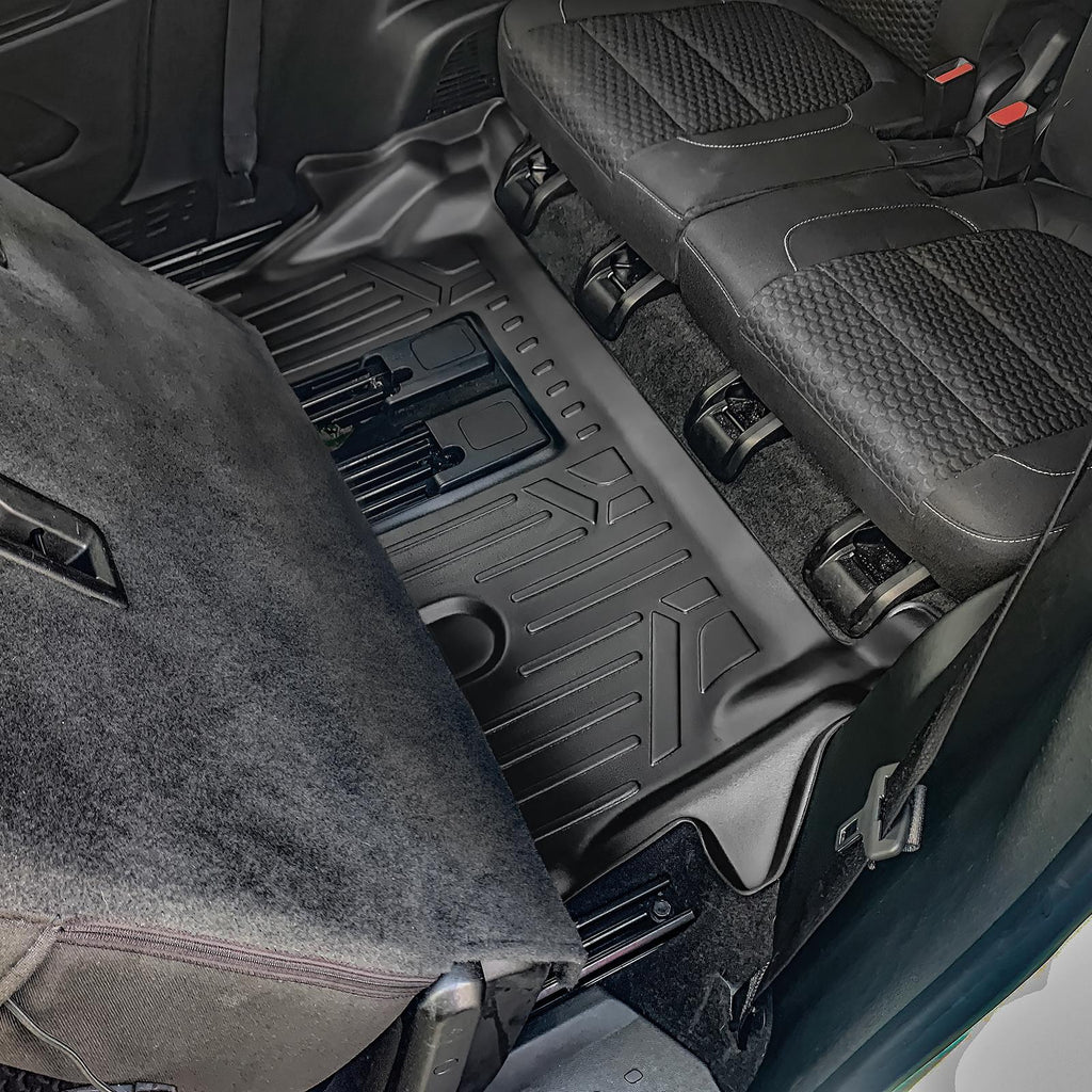 SMARTLINER Custom Fit Floor Mats 3 Row Liner Set Black Compatible With 2017-2021 GMC Acadia with 2nd Row Bench Seat (SA0230/B0248/C0248)