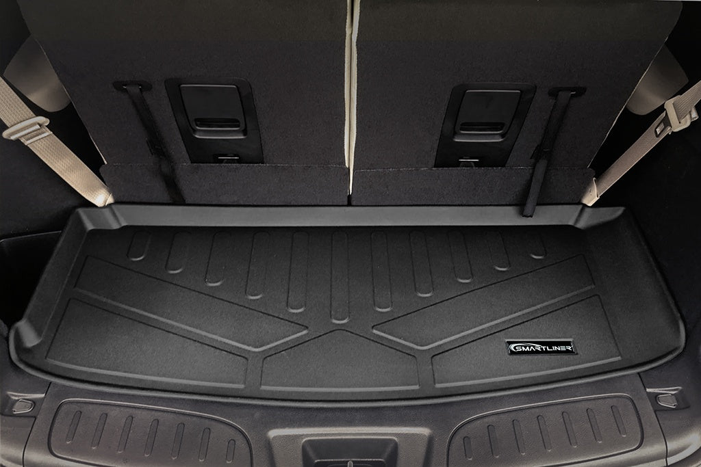 SMARTLINER Floor Mats and Cargo Liner Behind 3rd Row Compatible With 2013-16 Durango with 1st Row Dual Floor Hooks and 2nd Row Bench Seat (SA0127/B0071/E0113)