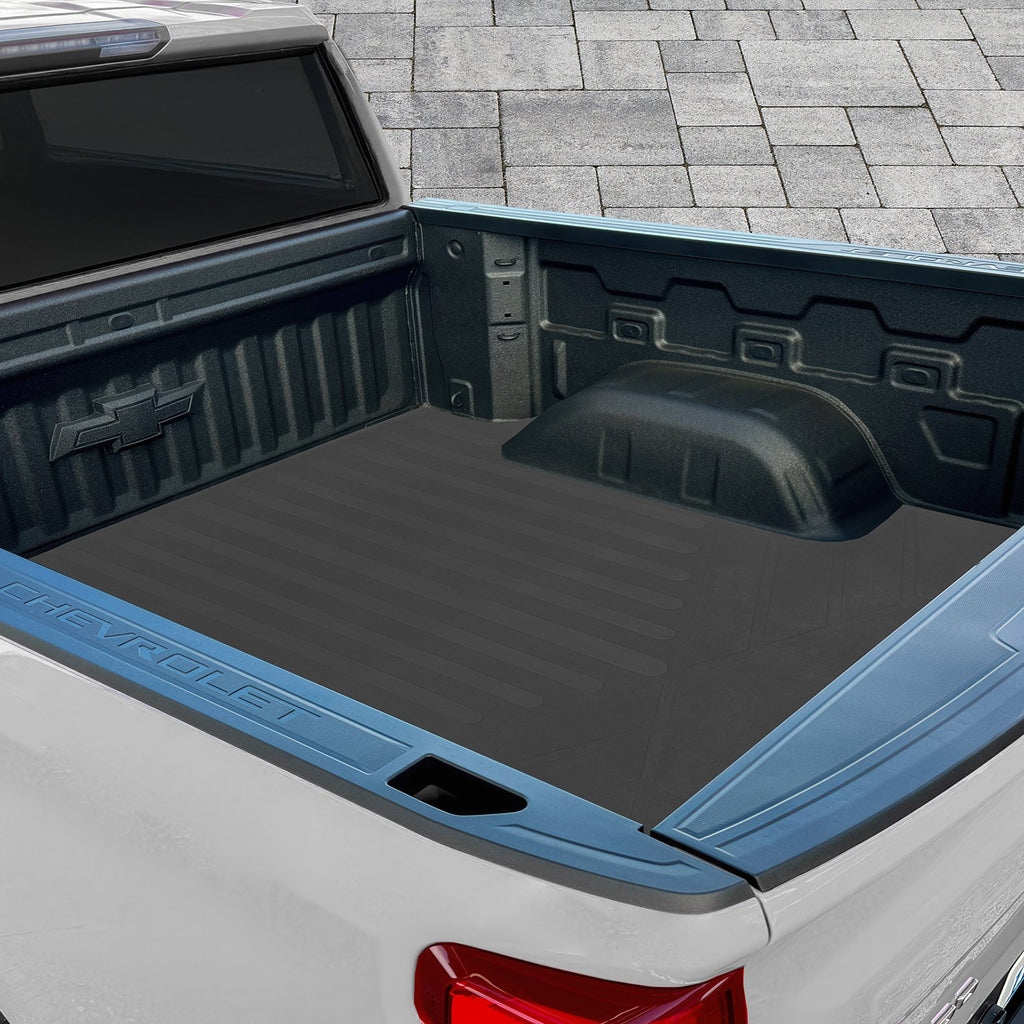 SMARTLINER All Weather Protection Custom Fit 2 Row Floor Liner & Truck Bed Mat Set Compatible with 2019-2024 Chevrolet Silverado 1500/2020-2024 Silverado 2500 HD | 3500 HD Crew Cab Models (SA0401/B0457/J0400)