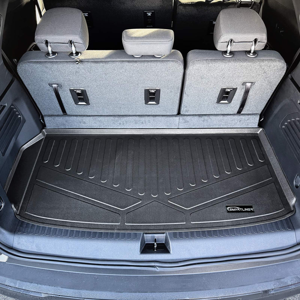 SMARTLINER All Weather Custom Fit Cargo Trunk Liner Mat Behind 3rd Row Seat Black Compatible with 2024-2025 Chevrolet Traverse (SE0757)