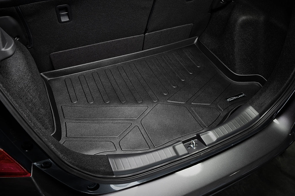 SMARTLINER All Weather Custom Fit Cargo Trunk Liner Floor Mat Black Compatible With 2015-2020 Honda Fit (SD0195)