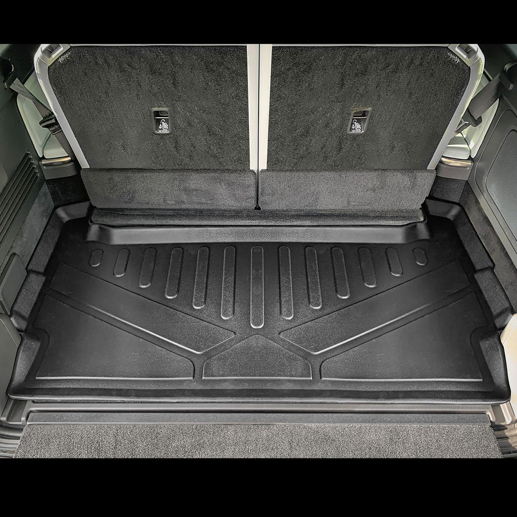 SMARTLINER All Weather Custom Fit Black 3 Row & Cargo Liner Behind the 3rd Row Floor Mat Liner Set Compatible With 2022-2024 Rivian R1S SUV (SA0615/B0698/C0698/E0698)