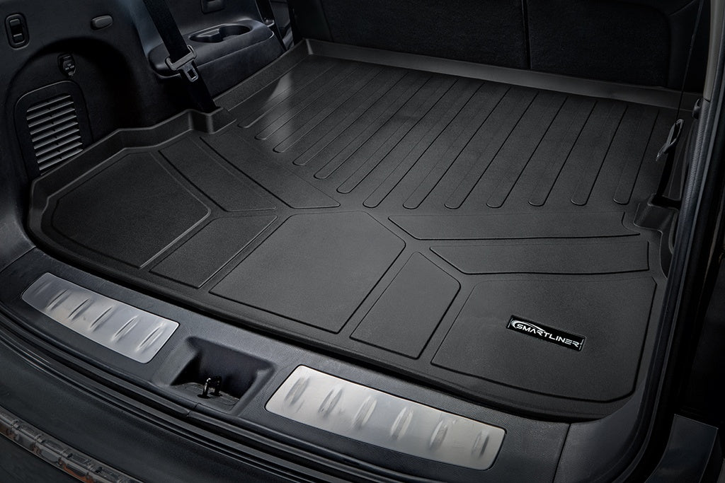 SMARTLINER Custom Fit All Weather Protection Black 3 Row Floor Liners & Cargo Liner behind the 2nd Row Seats Compatible With 2014-2020 Infiniti QX60 (SA0131/B0131/C0131/D0131)
