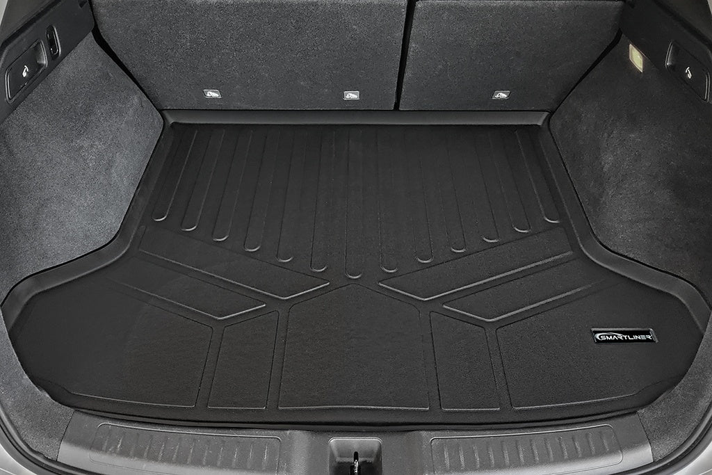SMARTLINER Custom Fit All Weather 2 Row Floor Mats & Cargo Liner Set Black Compatible With 2021-2024 Infiniti QX50 (SA0587/B0602/D0602)