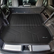 Load image into Gallery viewer, SMARTLINER Custom Fit Floor Mats 3 Rows and Cargo Liner Behind 2nd Row Set Black Compatible With 2022-2023 Infiniti QX60 (SA0567/B0567/C0567/D0579)
