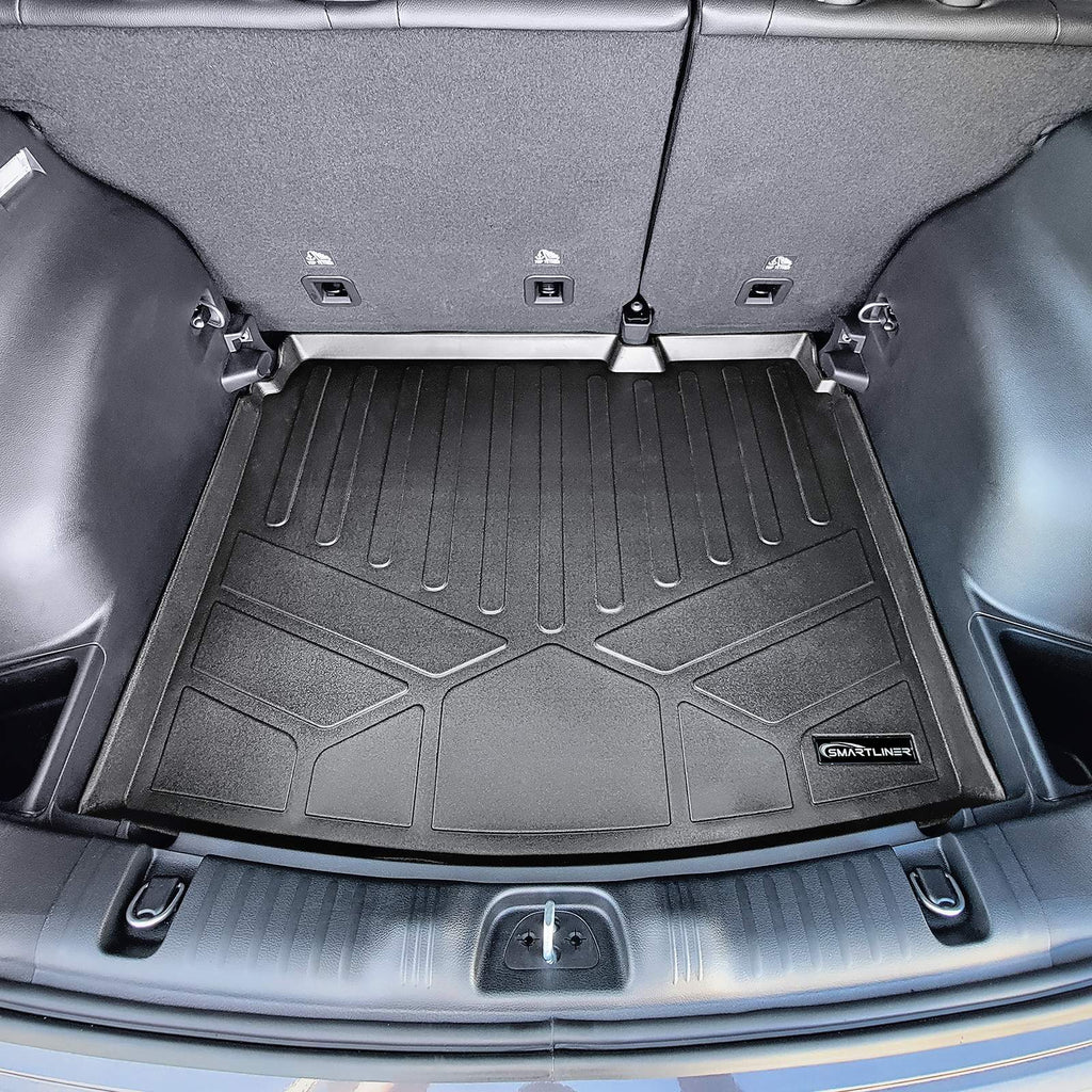 SMARTLINER Floor Mats 2 Rows - Cargo Liner Set Black Compatible With 2017-2021 Compass with Dual Driver Side Floor Hooks (SA0331/B0331/D0361)