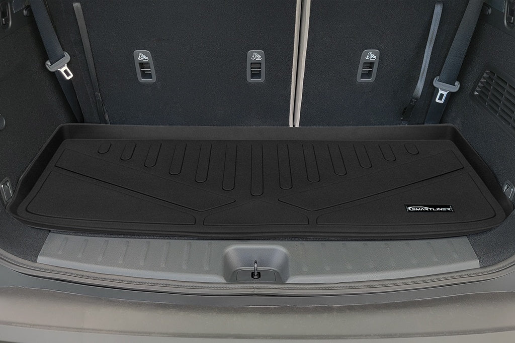 SMARTLINER Custom Fit Floor Mats 3 Rows and Cargo Liner Behind 3rd Row Set Black Compatible With 2022-2023 Nissan Pathfinder (SA0567/B0567/C0579/E0567)