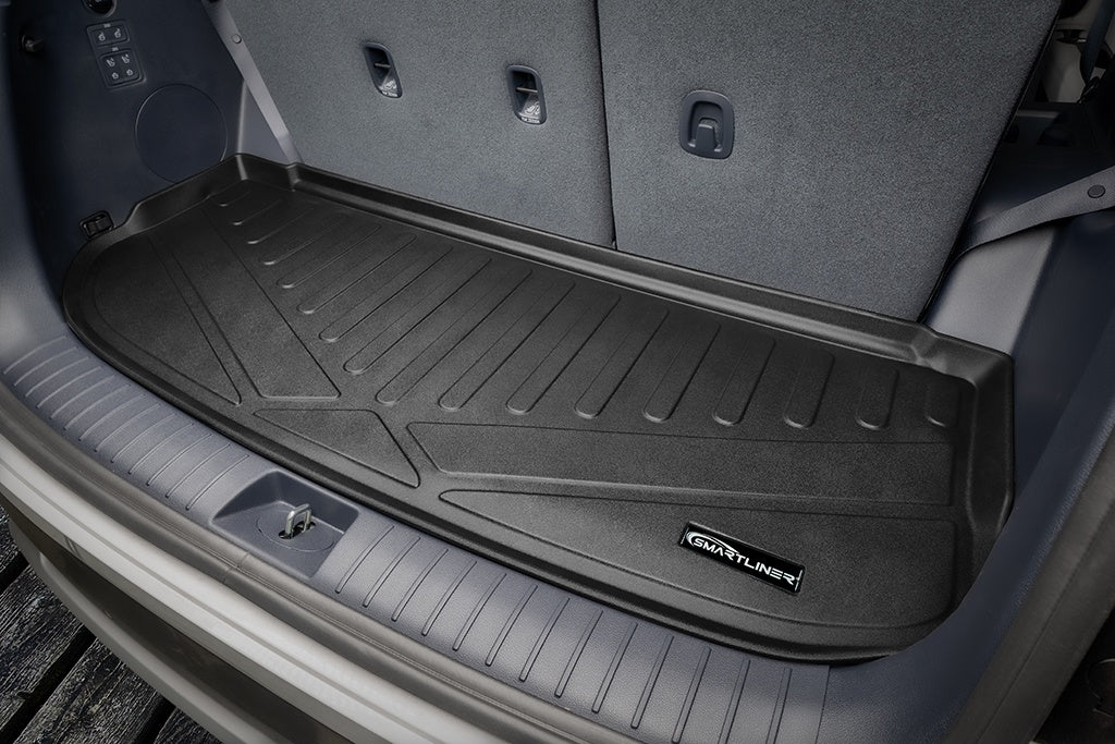 SMARTLINER All Weather Custom Cargo Trunk Liner Floor Mat Behind 3rd Row Black Compatible With 2020-2025 Hyundai Palisade (SE0472)