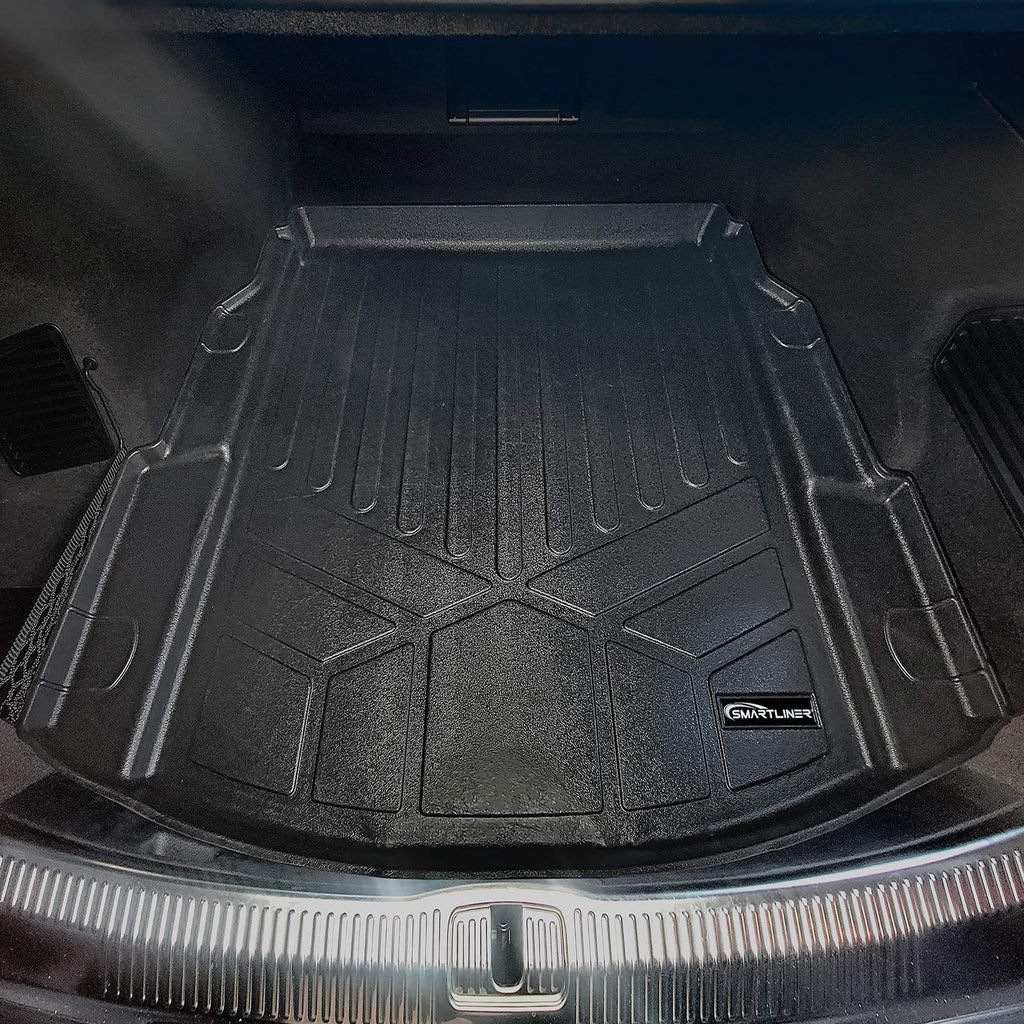 SMARTLINER Custom Fit All Weather Protection Black Cargo Liner behind the 2nd Row Seats Compatible With 2020 Audi S8 L (SD0678-N1)