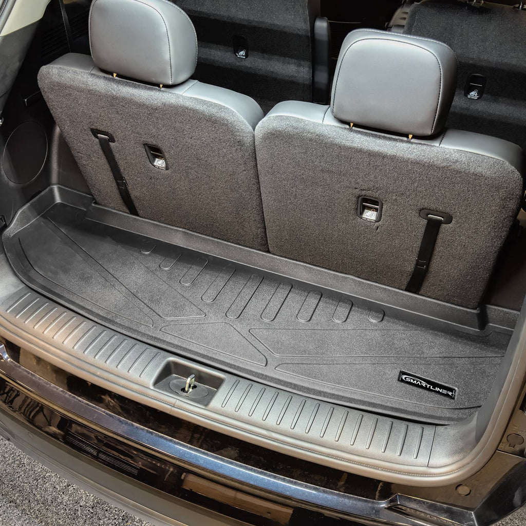 SMARTLINER Custom Fit All Weather Protection 2 Row Floor Mats & Cargo Liner Behind 3rd Row Set Compatible With 2021-2023 Kia Sorento (SA0547/B0608/E0547)