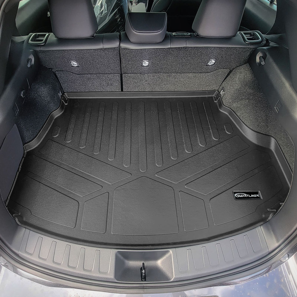 SMARTLINER Custom Fit All Weather Black 2 Row Floor Mats and Cargo Liner Set Compatible With 2019-2023 Lexus UX Hybrid (SA0441/B0441/D0656)