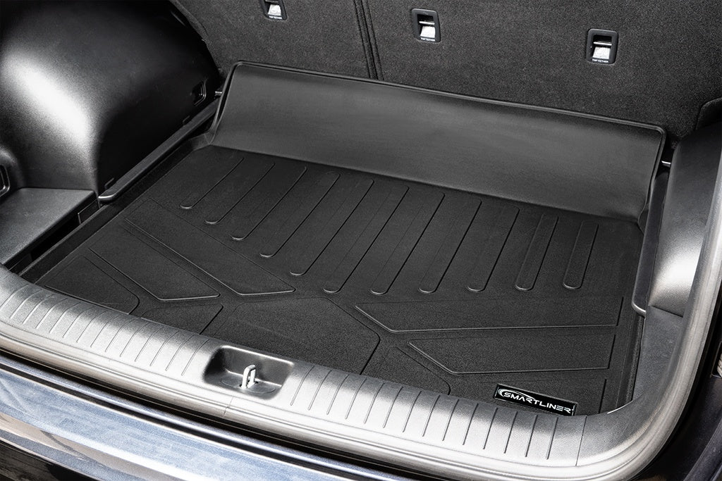 SMARTLINER Custom Fit Floor Mats and Cargo Liner Behind 2nd Row Lower Deck Set Black Compatible With 2017-2022 Kia Sportage (SA0244/B0206/D0428)