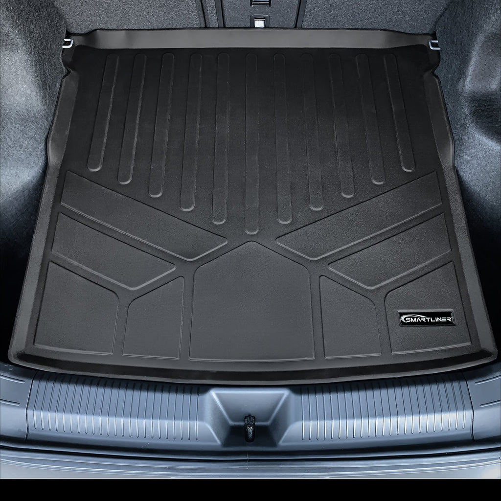 SMARTLINER Custom Fit All Weather 2 Row Floor Mats & Cargo Liner Set Black Compatible With 2021-2023 Volkswagen ID.4 (SA0619/B0619/D0619)
