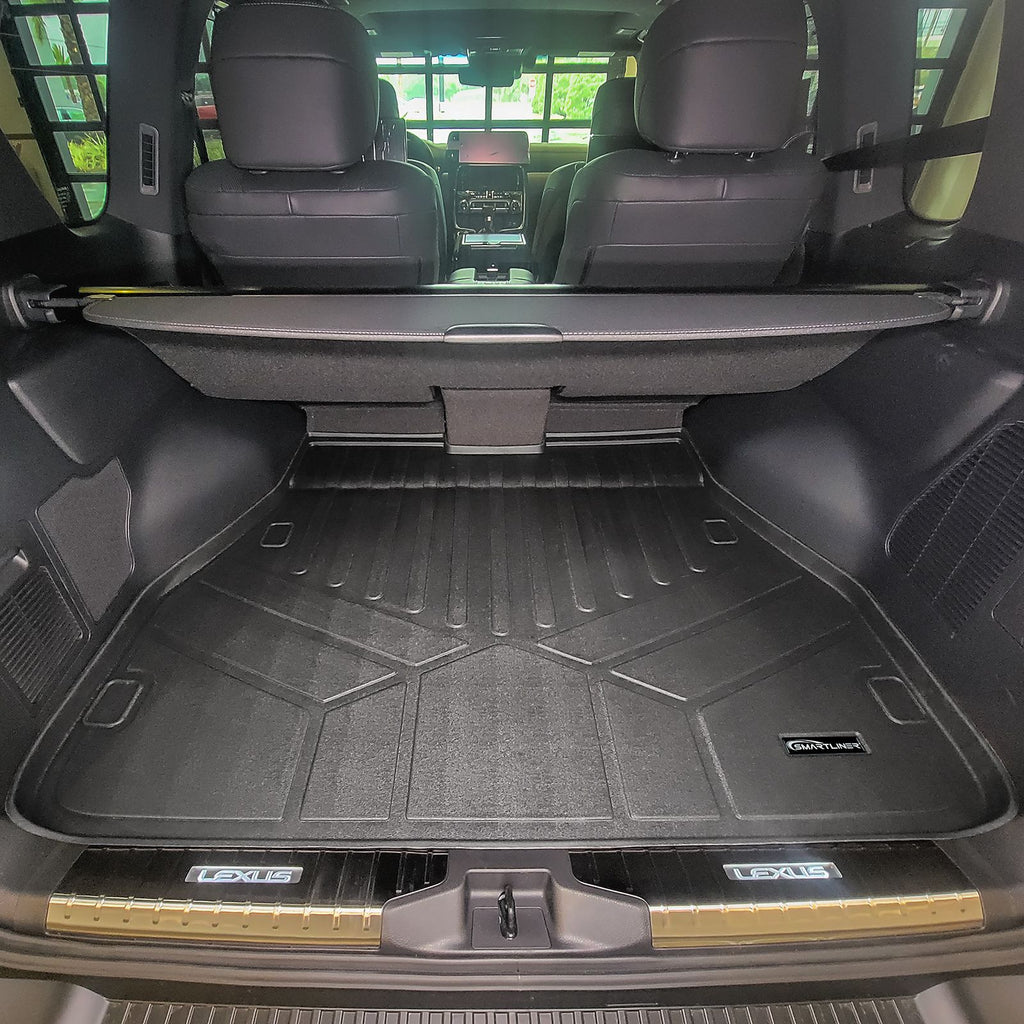 SMARTLINER All Weather Custom Fit Black Cargo Liner Mat Behind the 2nd Row Compatible With 2022-2023 Lexus LX 600 (SD0664)