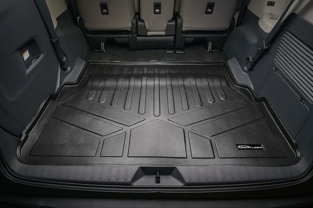 SMARTLINER Floor Mats 2 Row Liner Set & Cargo Liner Behind the 2nd Row Compatible With 2021-2023 Toyota Sienna with 2nd Row Bench Seat (SA0552/B0552/D0552)