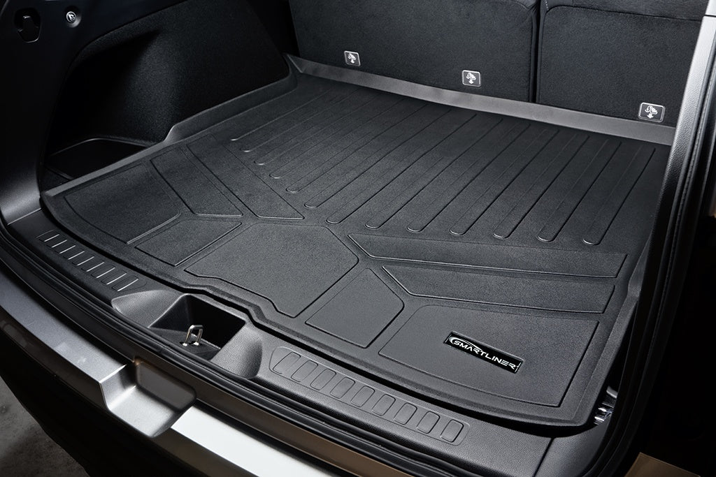 SMARTLINER Custom Fit Floor Mats 2 Rows and Cargo Liner Behind 2nd Row Set Black Compatible With 2019-2025 Honda Passport (SA0422/B0422/D0422)