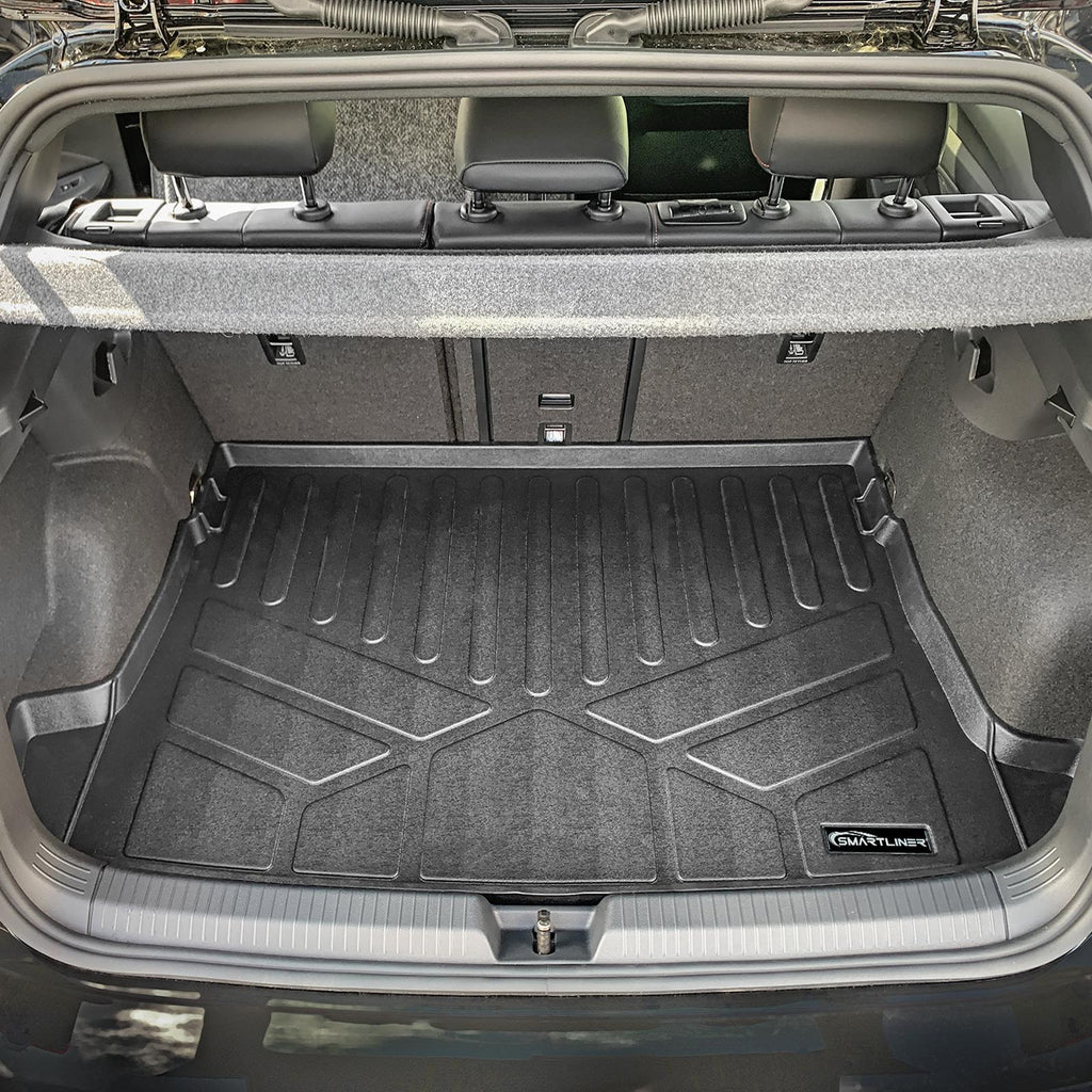 SMARTLINER All Weather Protection Custom Fit Black 2 Row Floor Mats and Cargo Liner Set Compatible With 2022-2024 Volkswagen Golf R/ Golf GTI (SA0741/B0741/D0741)