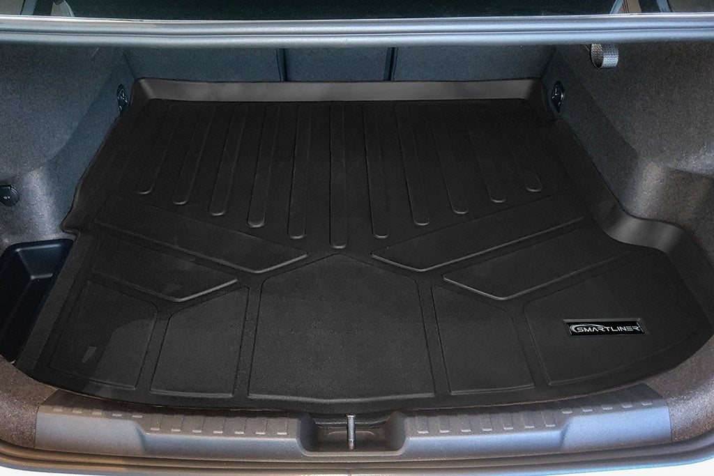 SMARTLINER Custom Fit All Weather Protection Black 2 Row Floor Liners & Cargo Liner behind the 2nd Row Seats Compatible With 2022-2025 Audi A3 (SA0646/B0646/D0646)