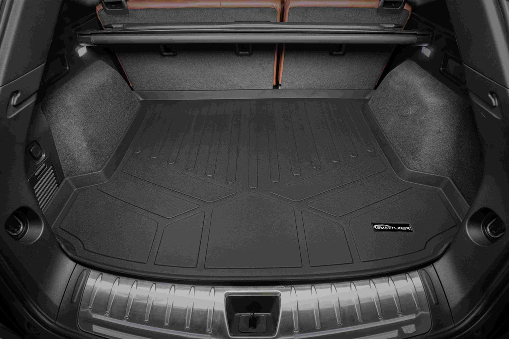 SMARTLINER Custom Fit All Weather Protection Black 2 Row Floor Liners & Cargo Liner behind the 2nd Row Seats Compatible With 2017-2025 Cadillac XT5 (SA0243/B0243/D0243)