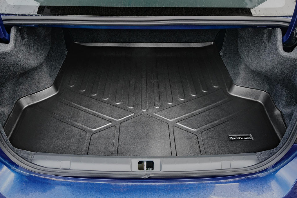 SMARTLINER All Weather Protection Custom Fit Black 2 Row Floor Mats and Cargo Liner Set Compatible With 2017-2023 Subaru Impreza (SA0358/B0358/D0682)