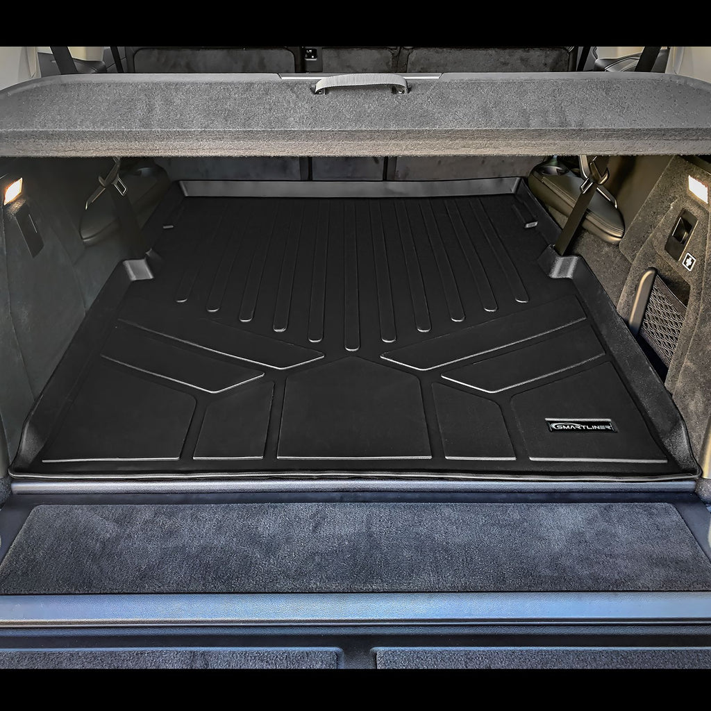 SMARTLINER Custom Floor Mats 2 Rows and Cargo Liner Behind 2nd Row Set Black Compatible With 2019-2025 BMW X7 W/ 2nd Row Bench Seat Only (SA0420/B0489/D0489)