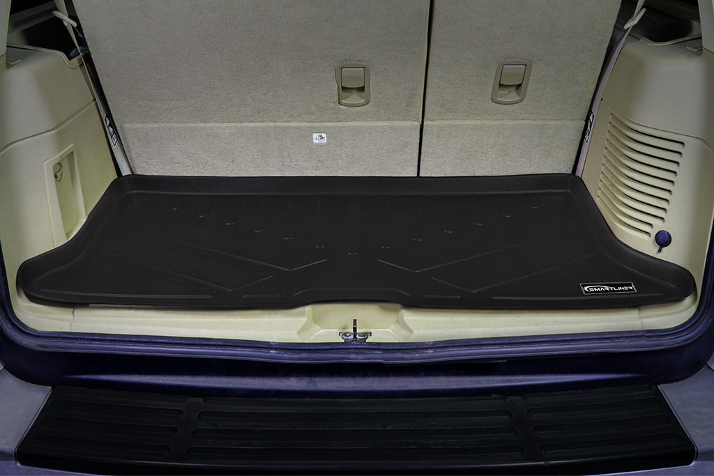 SMARTLINER Cargo Trunk Liner Floor Mat Behind 3rd Row Black Compatible With 03-17 Ford Expedition / Lincoln Navigator (SE0183)