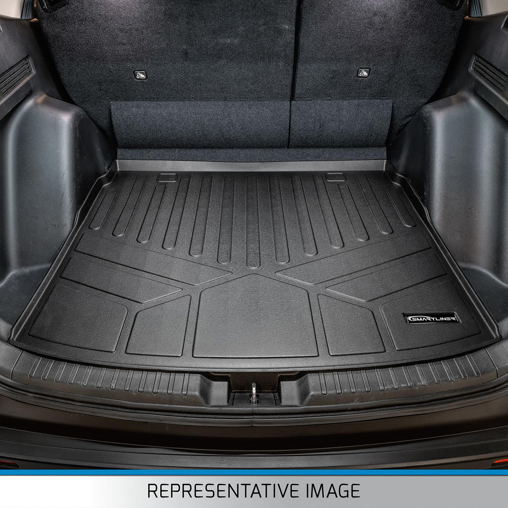 SMARTLINER Custom Fit All Weather Protection Black 2 Row Floor Liners & Cargo Liner behind the 2nd Row Seats Compatible With 2024-2025 Acura ZDX Type S (SA0755/B0739/D0755)