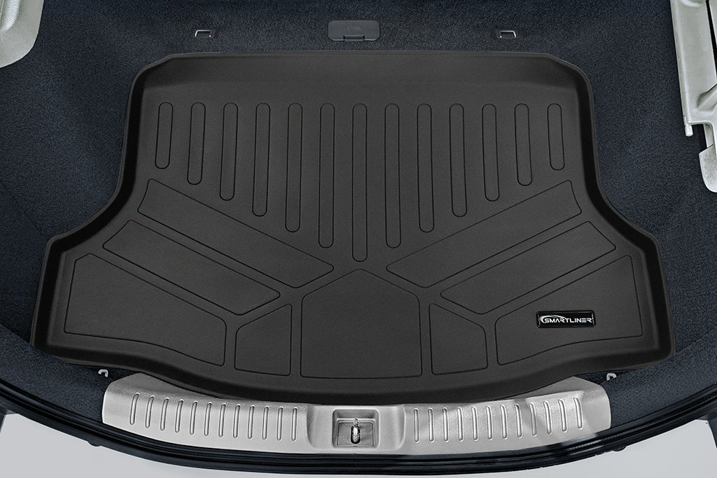 SMARTLINER Custom Floor Mats and Cargo Liner Set Black Compatible With 2017-2021 Honda Civic Hatchback (SA0224/B0224/D0397)