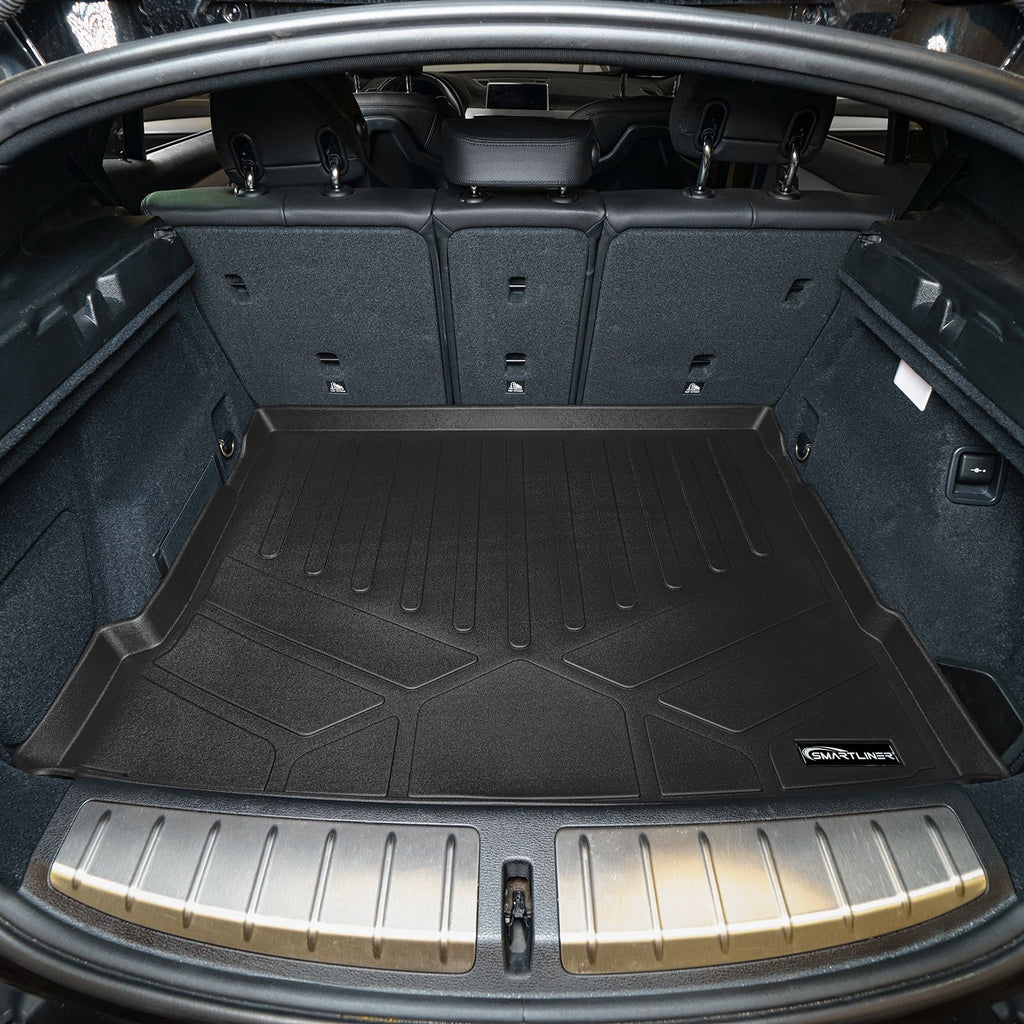 SMARTLINER Custom Floor Mats 2 Rows and Cargo Liner Behind 2nd Row Set Black 2018-2022 BMW X2 Cargo Fits Without Spare Tire (SA0481/B0481/D0483)
