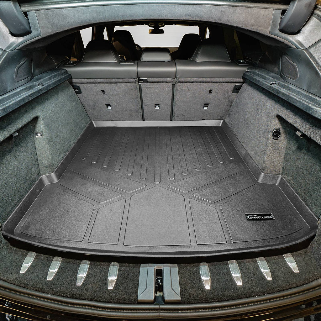 SMARTLINER All Weather Custom Fit Cargo Liner Trunk Floor Mat Black Compatible With 2020-2024 BMW X6 Cargo Fits Without Spare Tire (SD0497)