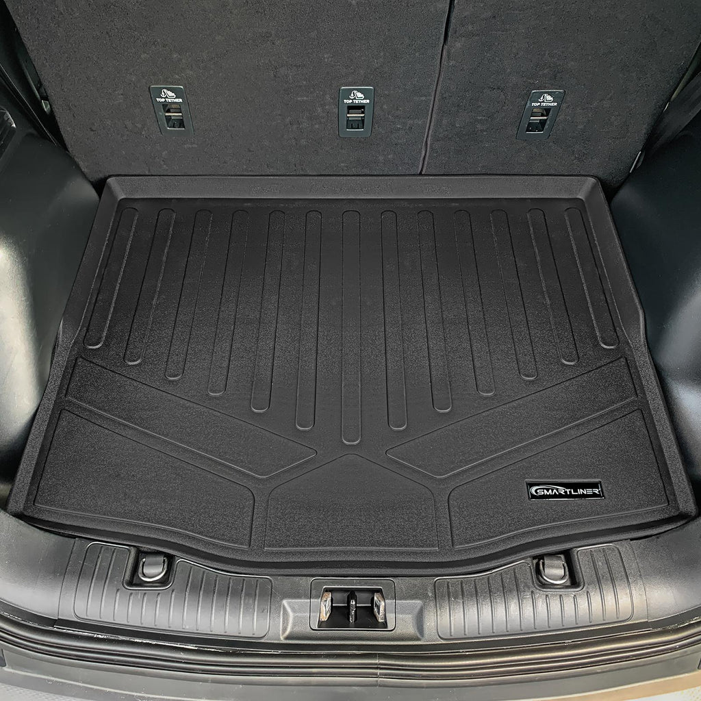 SMARTLINER Custom Floor Mats and Cargo Liner Behind 2nd Row Black Compatible With 2020-2021 Ford Escape Hybrid Models Only (SA0505/B0505/D0477)