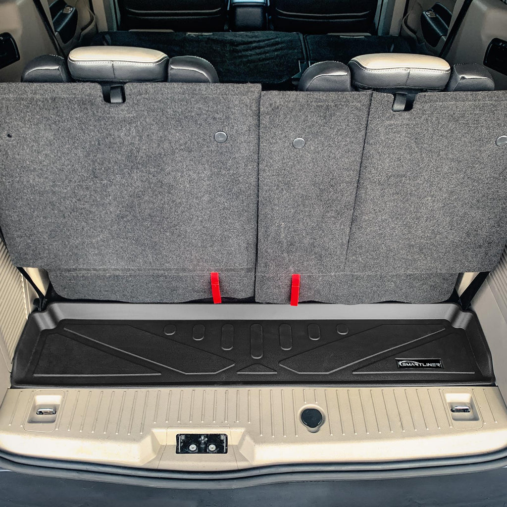SMARTLINER Custom Fit Cargo Trunk Liner Floor Mat Behind 3rd Row Black Compatible With 2016-2021 Transit Connect (SE0478)