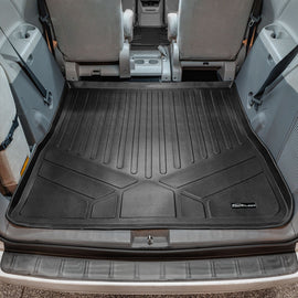 SMARTLINER All Weather Custom Fit Cargo Trunk Liner Floor Mat Behind 2nd Row Black Compatible With 2011-2020 Toyota Sienna (SD0083)