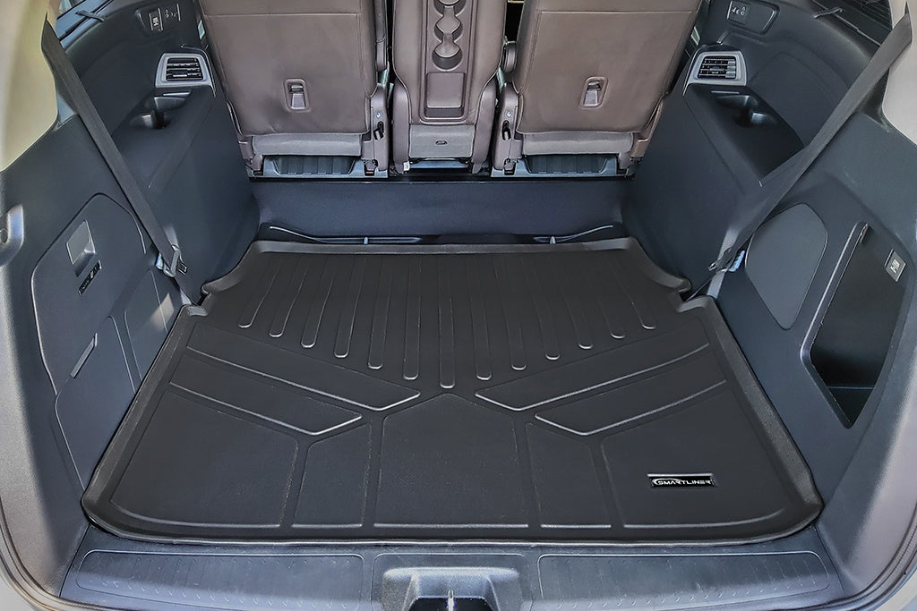 SMARTLINER Custom Fit Floor Mats 2 Rows and Cargo Liner Behind 3rd Row Set Black Compatible With 2018-2025 Honda Odyssey (SA0325/B0325/D0325)
