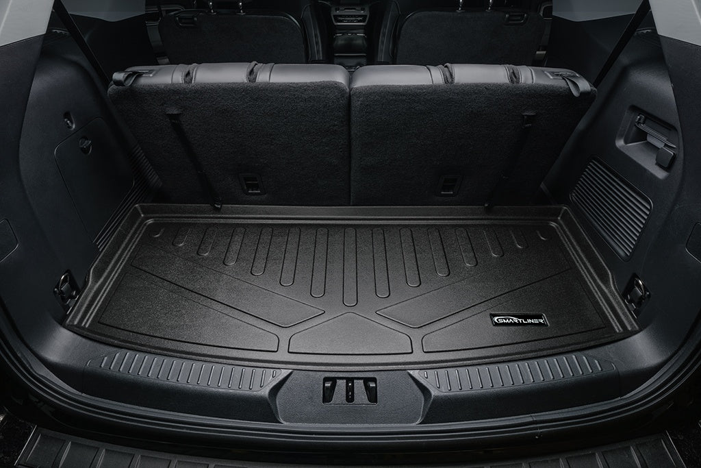 SMARTLINER All Weather Custom Cargo Trunk Liner Floor Mat Behind 3rd Row Black Compatible With 2020-2023 Ford Explorer (SE0423)