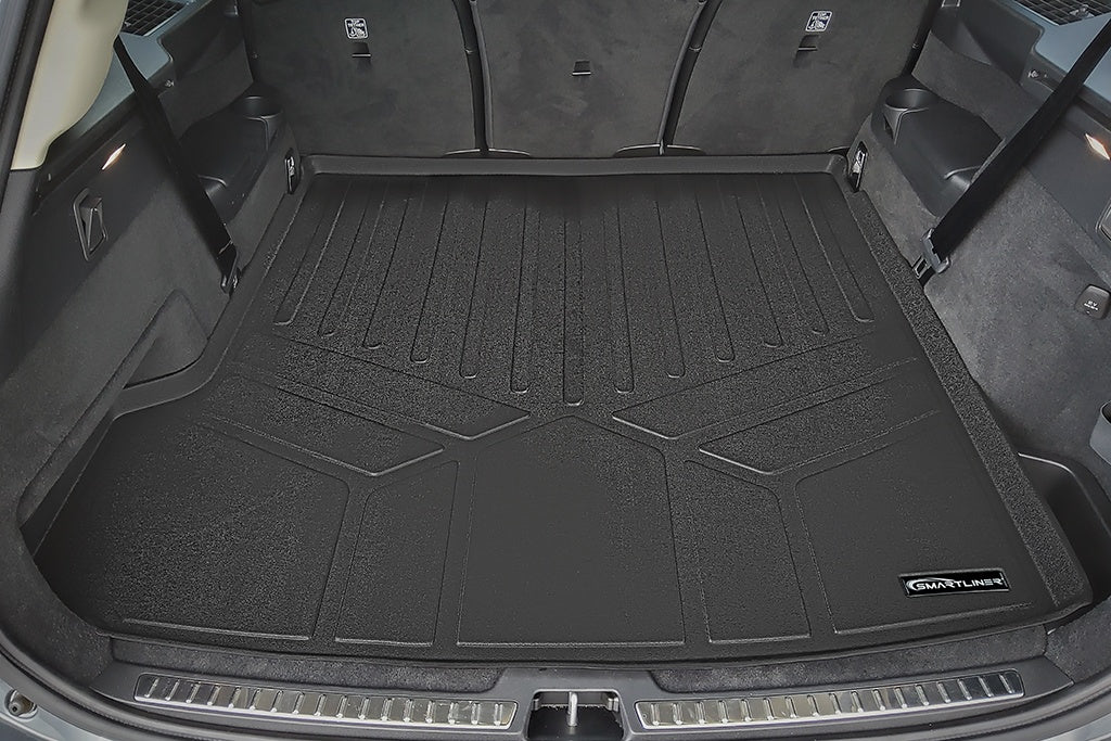 SMARTLINER Floor Mats 3 Rows and Cargo Liner Behind 2nd Row Set Black Compatible With 2020-2023 Volvo XC90 (SA0223/B0633/C0633/D0223)