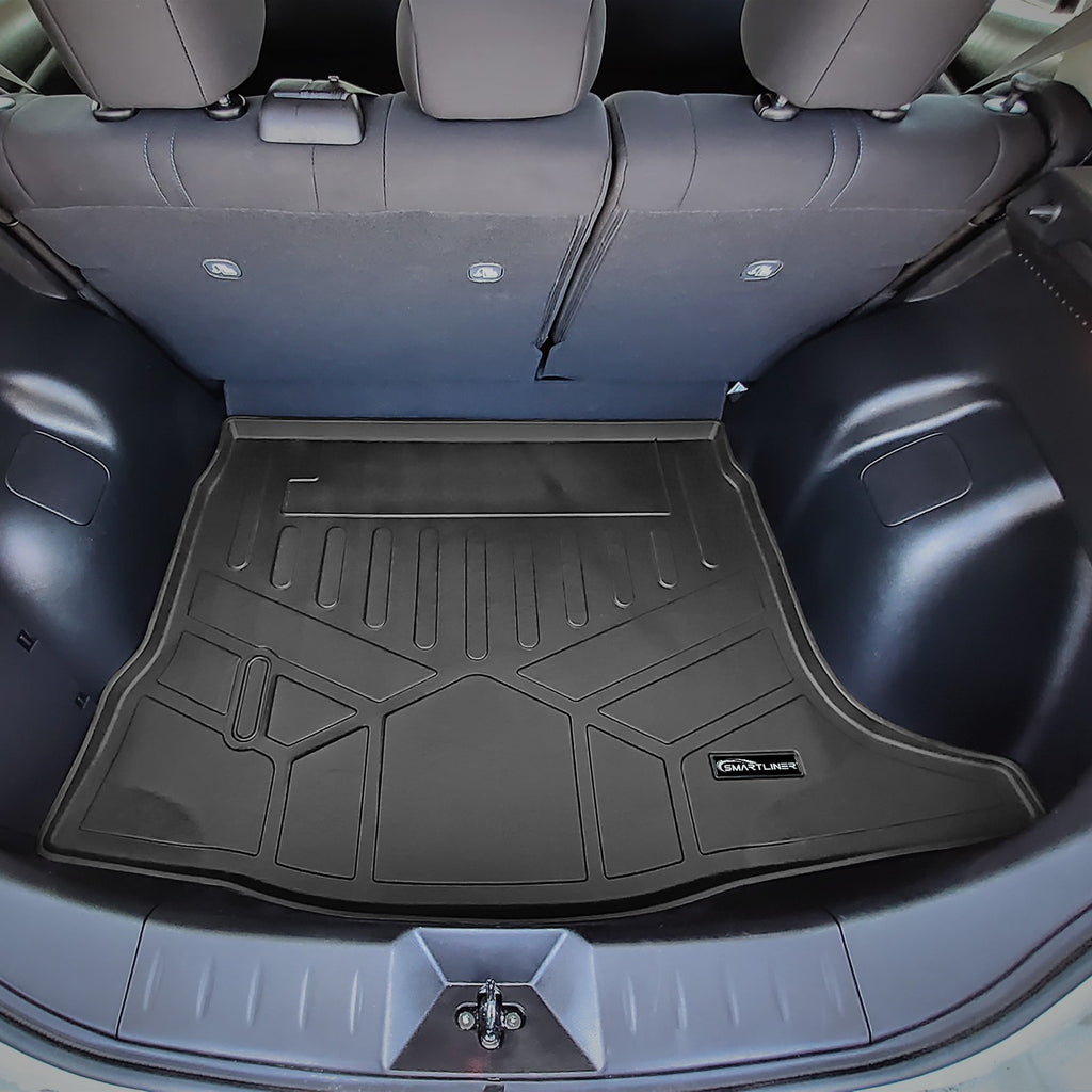 SMARTLINER Custom Fit All Weather Protection Black Cargo Liner Mat Behind 2nd Row Compatible With 2018-2022 Nissan Leaf (SD0668)